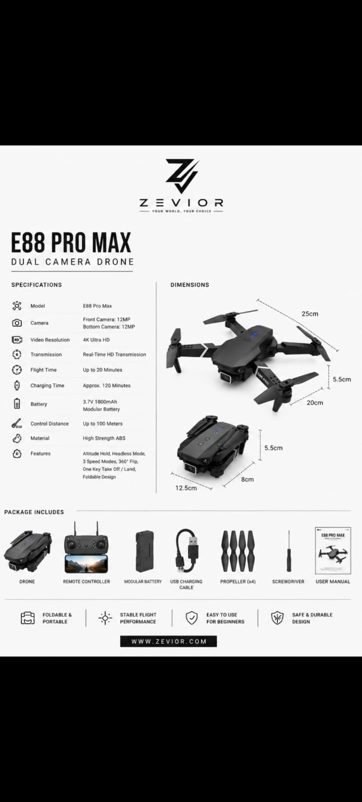 E88 Pro Drone E88 Max Dual Camera Dron Comercial Avec Telecommande De Visionnage Kids Plane Drone With 12Mp Camera