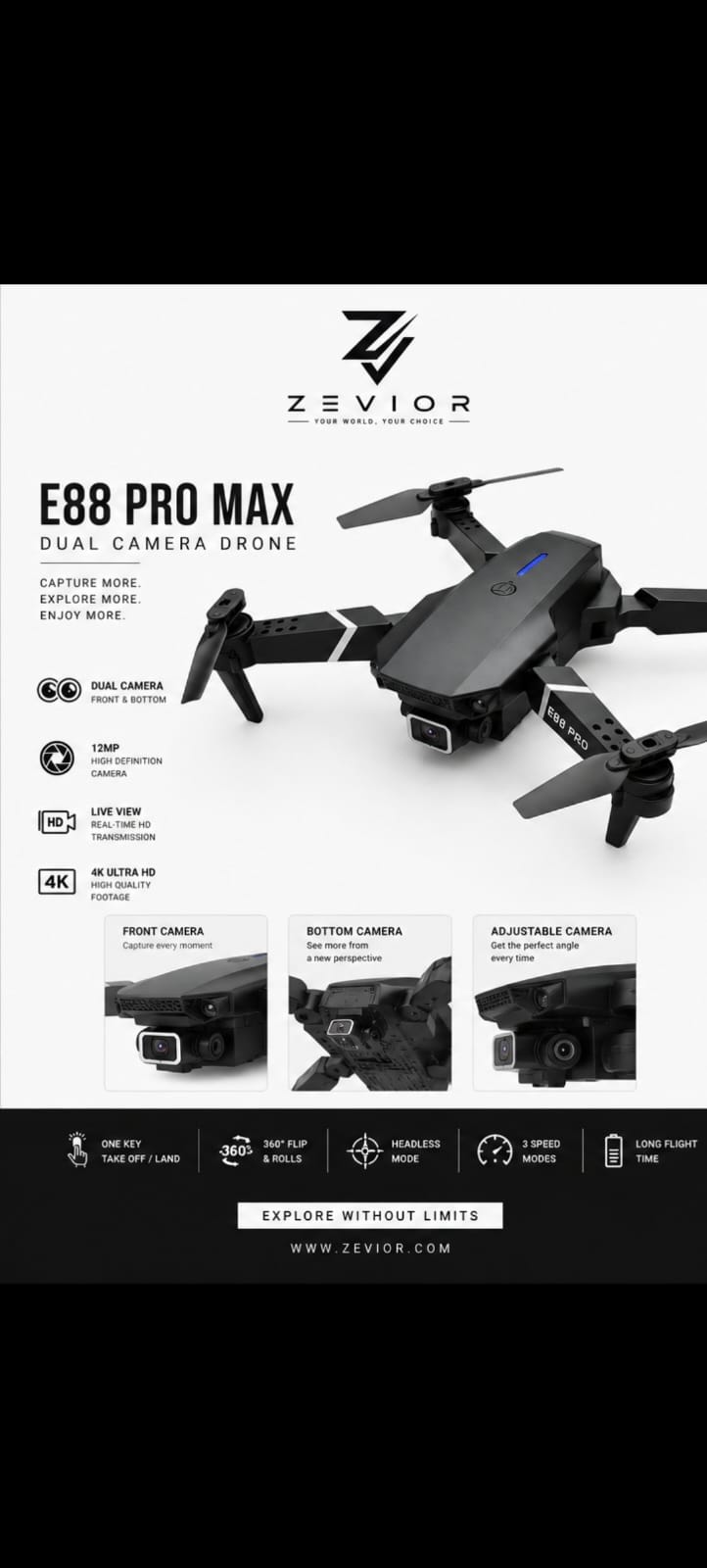 E88 Pro Drone E88 Max Dual Camera Dron Comercial Avec Telecommande De Visionnage Kids Plane Drone With 12Mp Camera